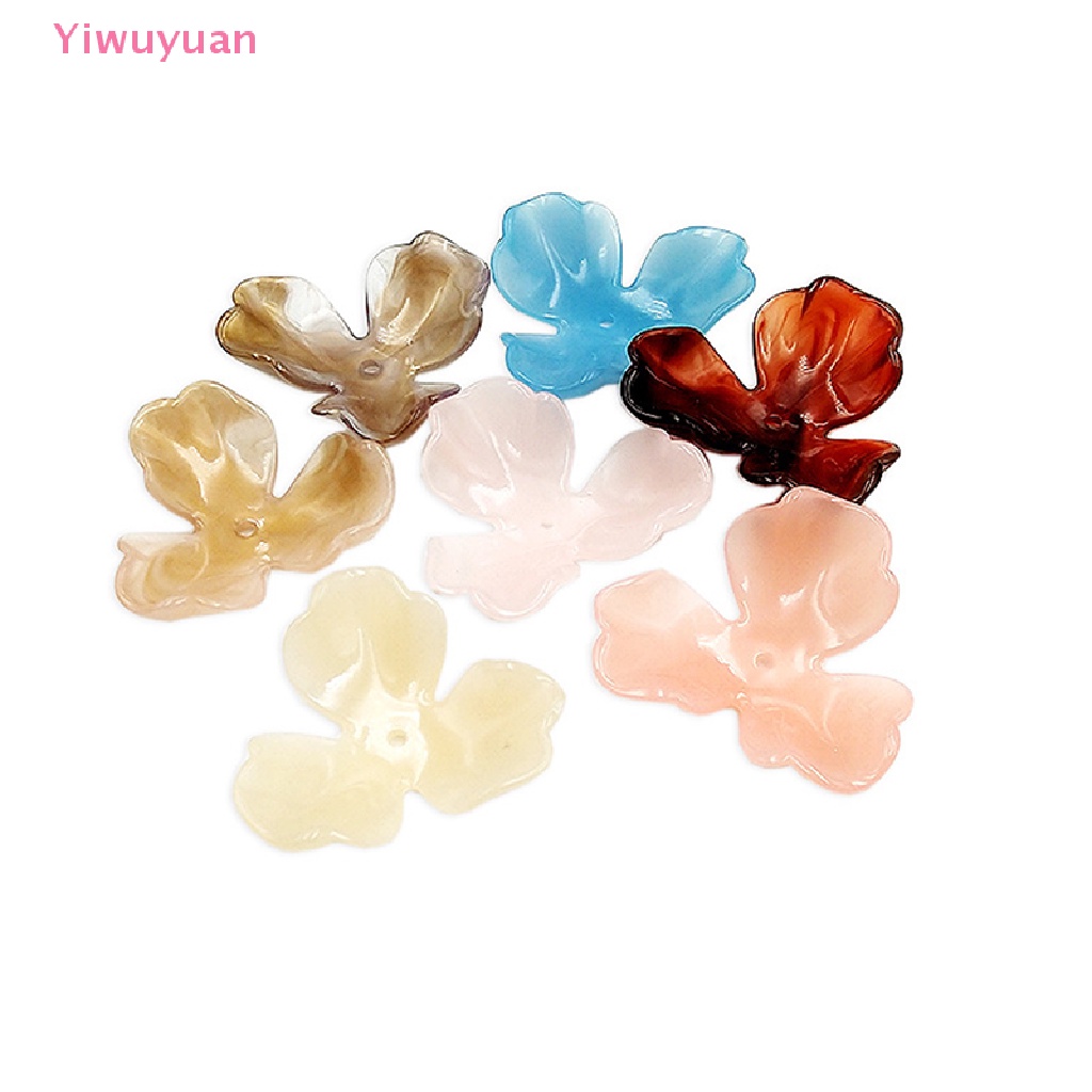 10 Bông Hoa Bằng Acrylic Kích Thước 39x36mm Phụ Kiện Trang Sức Mới