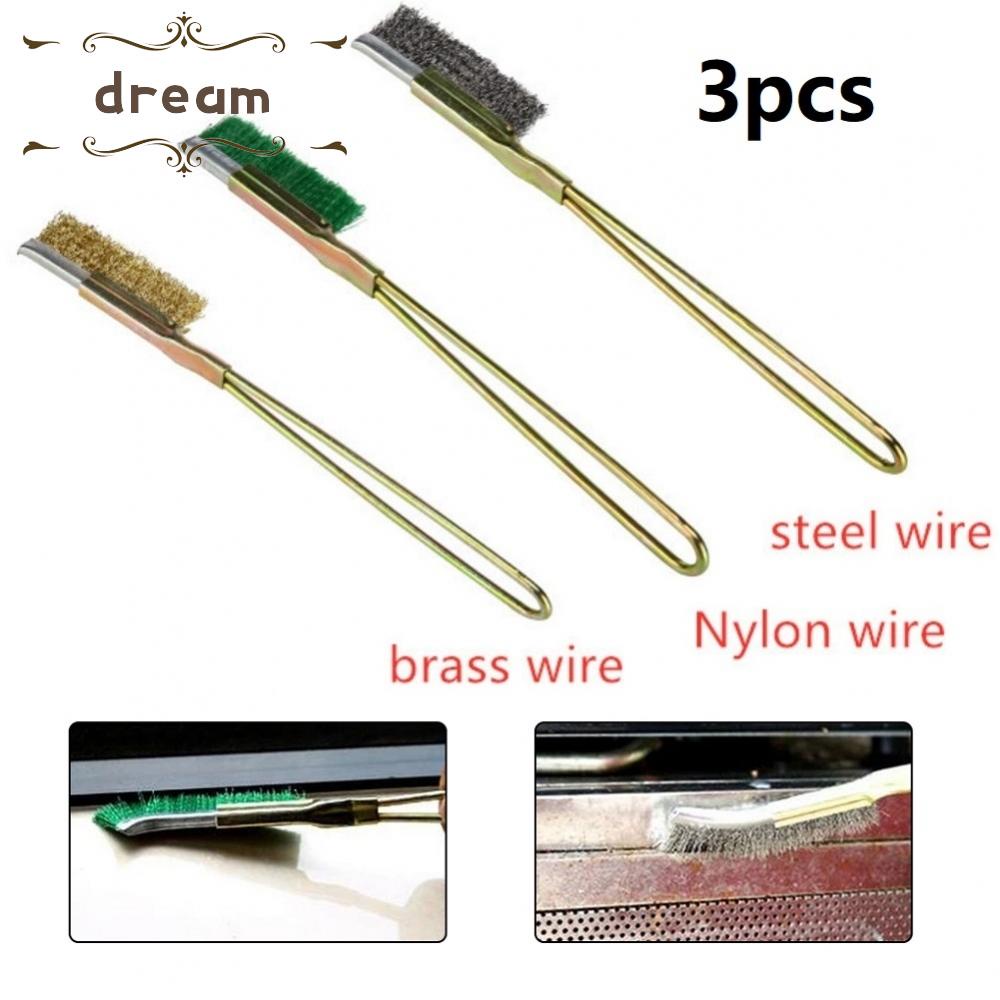 【DREAMLIFE】Wire Brush Household Industry Mini Paint Polish Remove Rust Steel Tools 3pcs