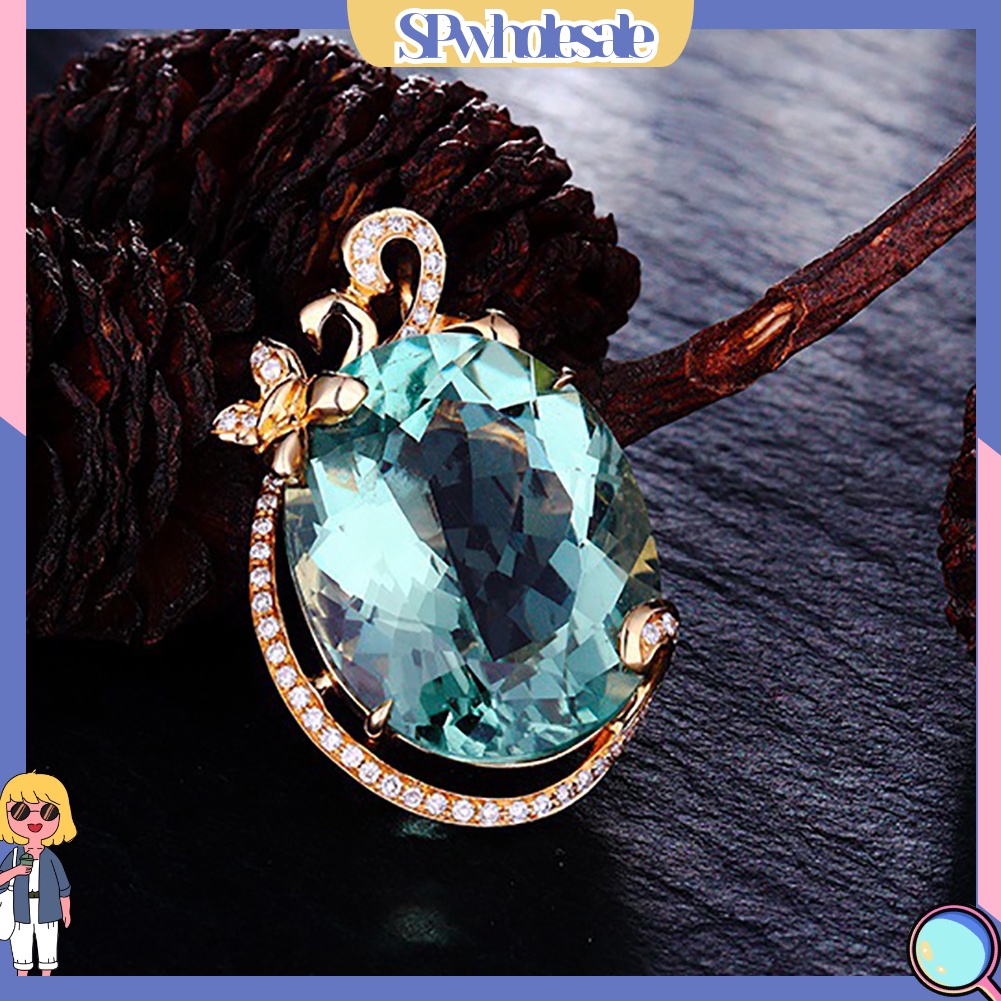 <SPwholesale> Vòng cổ Mặt Hình Oval Đính Đá Zircon Hình Bướm Sang Trọng Cho Cô Dâu