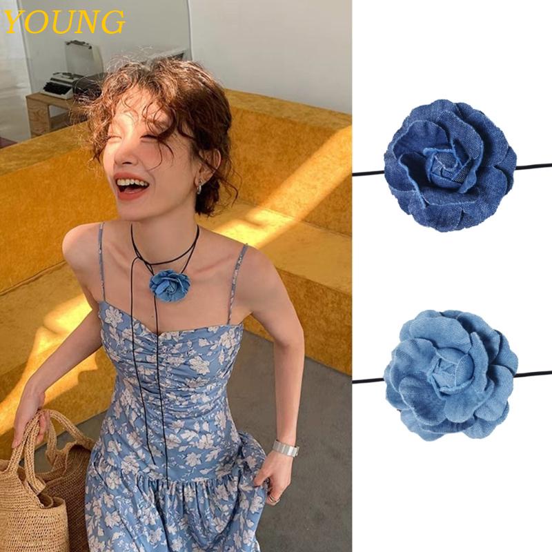 Vòng Cổ Choker Mặt Hoa Hồng Lớn Thanh Lịch Tùy Chỉnh Thời Trang Cho Nữ Y2K Accesso