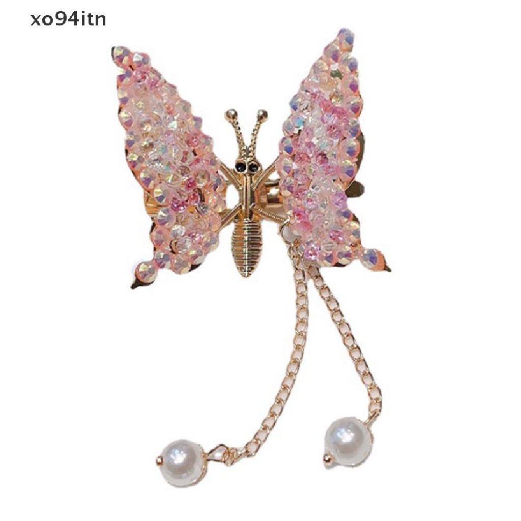 Kẹp Tóc Tua Rua Hình Bướm Đính Đá Cho Bé Gái