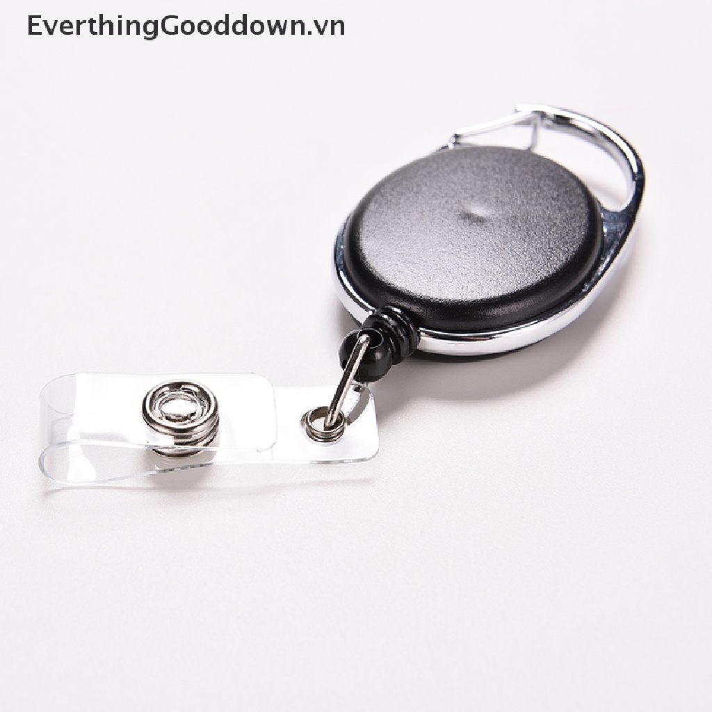 Everthinggooddown Dây Đeo Thẻ ID / Chìa Khóa Màu Đen Có Thể Thu Gọn