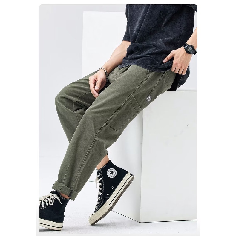 Quần Dài Dáng Rộng Phối Nhiều Túi Thời Trang Cá Tính Cho Nam