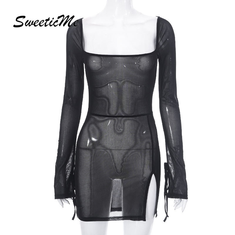 Đầm Mini Tay Dài Lưng Cao Màu Trơn Thời Trang 2023 Quyến Rũ Cho Nữ