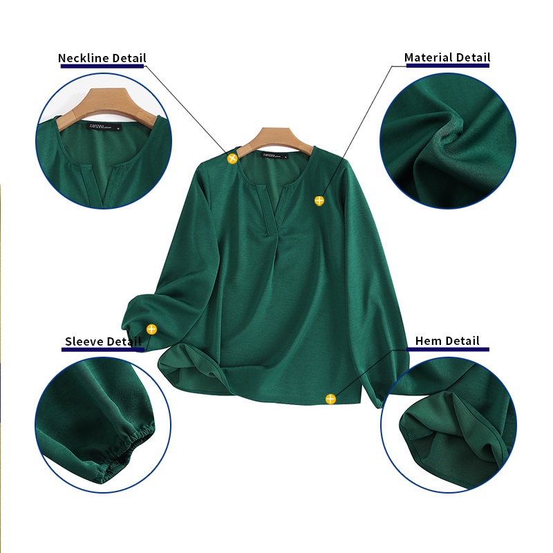 Zanzea Áo Nữ Tay Dài Cổ Chữ V Thời Trang Quyến Rũ