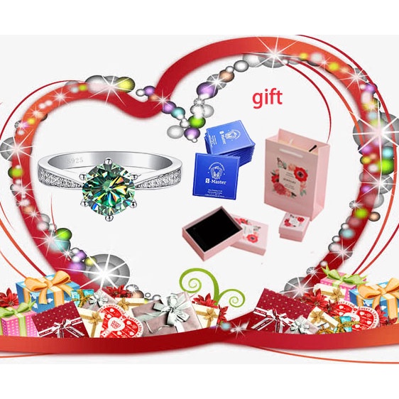 Nhẫn moissanite thực s925 sterling bạc thời trang sáu chân mossanite nhẫn kim cương