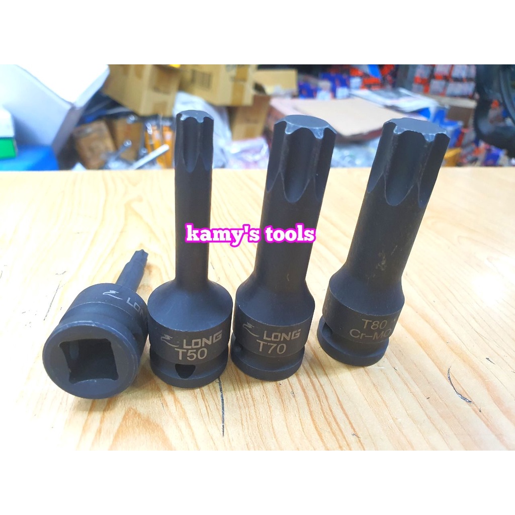 Đầu tuýp lú đầu bông sao 1/2 inch dài 78mm T40 T50 T55 T60 T70 T80 T90 T100