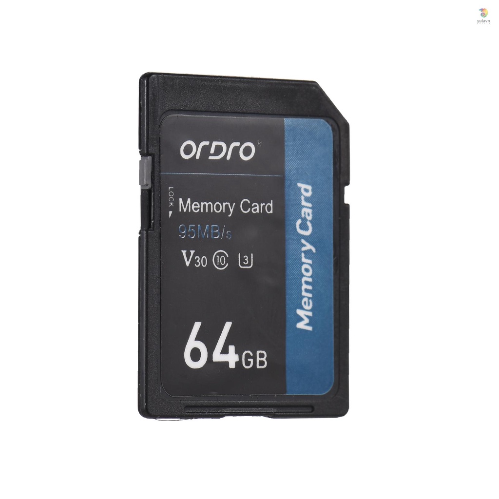 Thẻ Nhớ ORDRO 64GB V30 Class 10 SD Card 95MB / s Tốc Độ Cao Cho Máy Quay Phim Kỹ Thuật Số