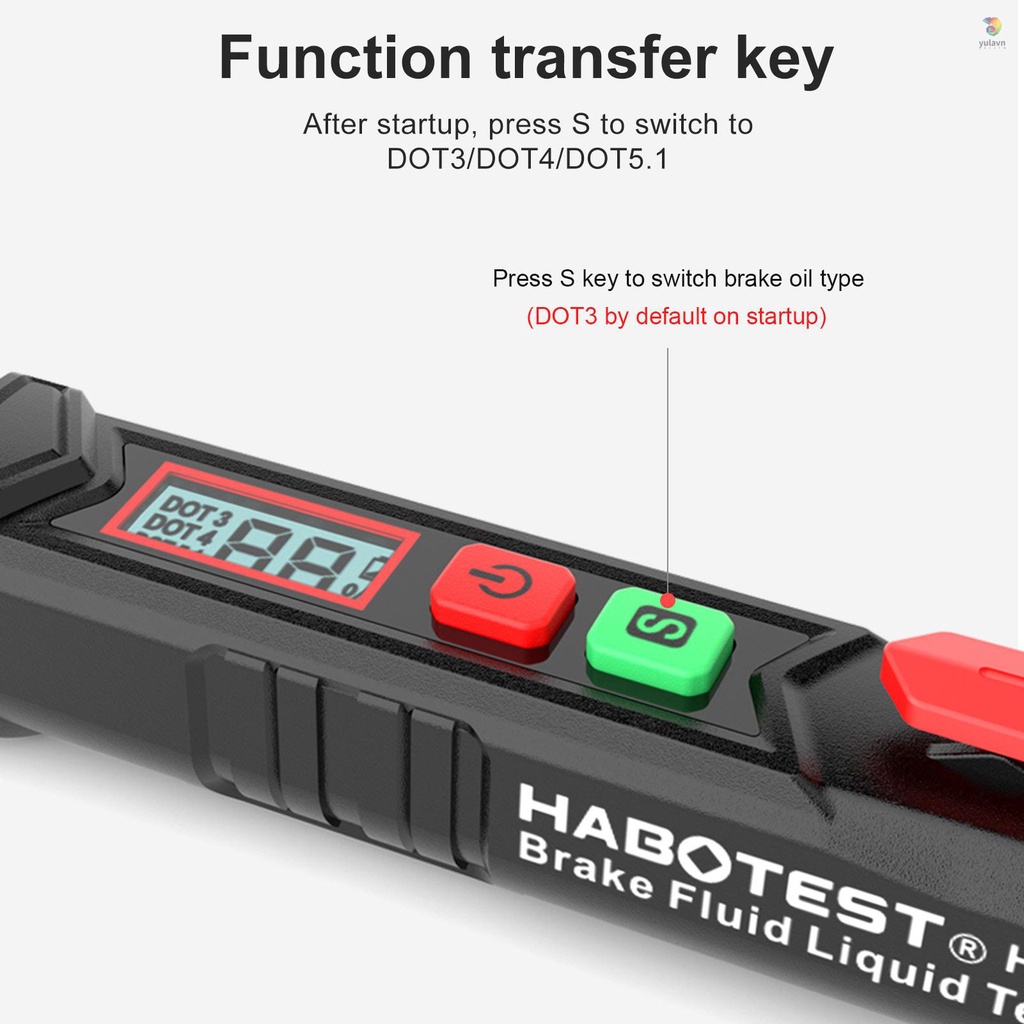 Bút Kiểm Tra Dầu Phanh HABOTEST HT662 Màn Hình LCD Kỹ Thuật Số Với Đèn Nền 3 Màu Cho Xe Máy