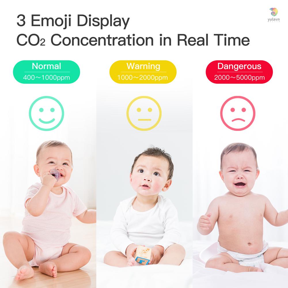 Thiết Bị Đo Độ Ẩm Và Nhiệt Độ Không Khí Có Màn Hình Hiển Thị Kỹ Thuật Số Tuya BT NDIR