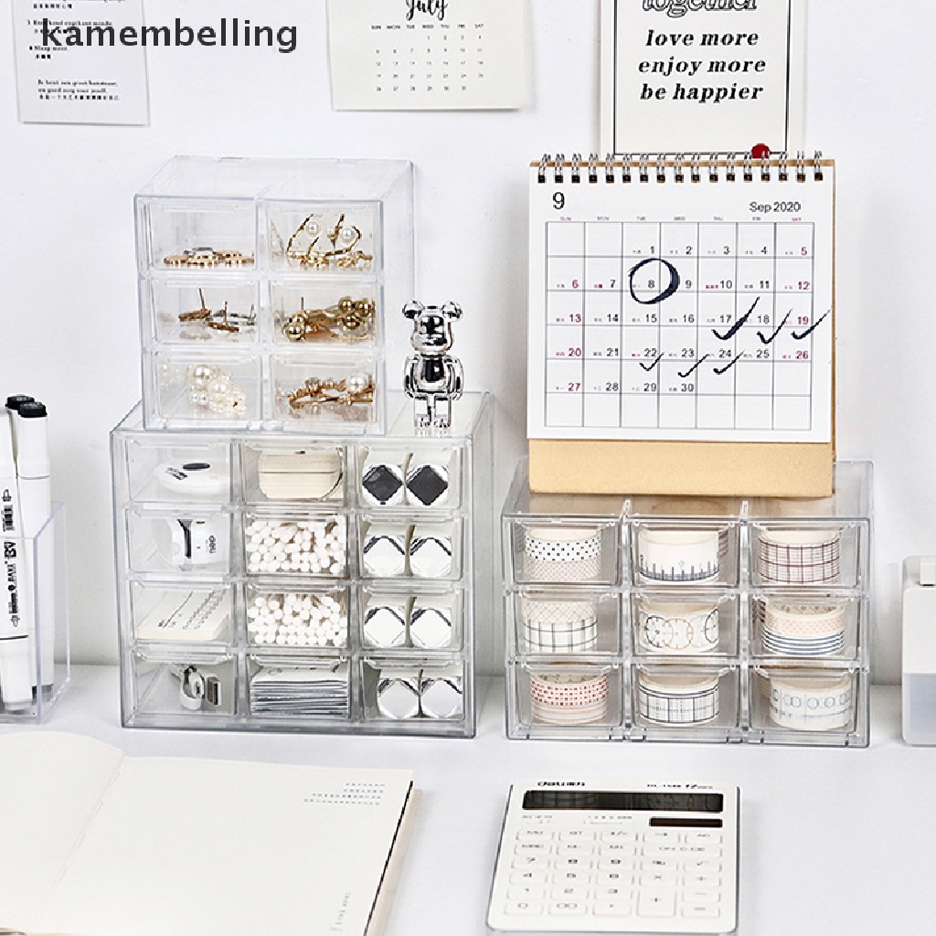 Hộp Ngăn Kéo Mini Bằng Nhựa Để Bàn Đựng Đồ Tiện Dụng