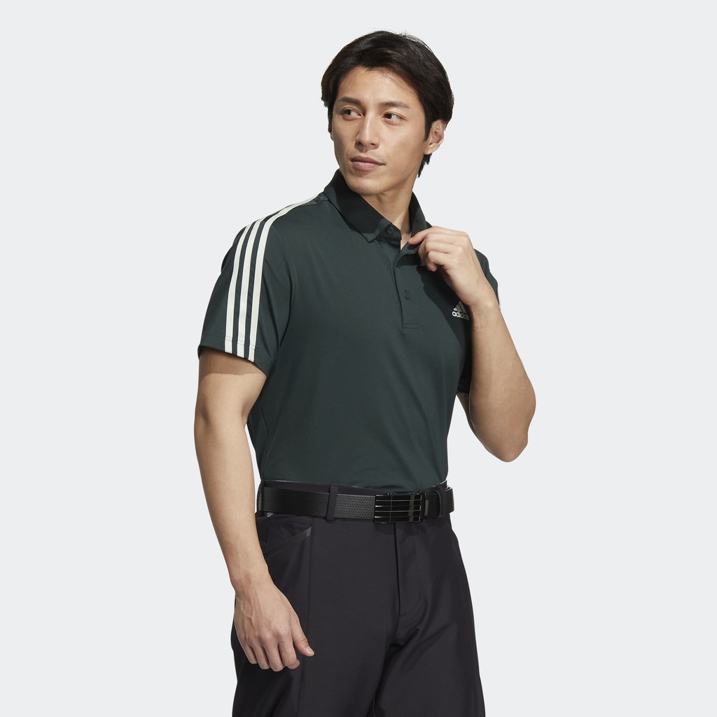 Adidas Đánh gôn Áo Polo 3 Sọc AEROREADY Nam màu xanh lá HG8271