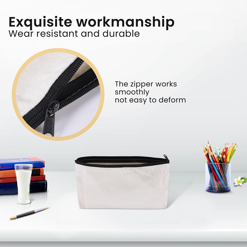 Bộ 10 Túi Đựng Bút / Mỹ Phẩm Bằng Vải Canvas / Cotton Tiện Dụng Mang Theo Du Lịch DIY