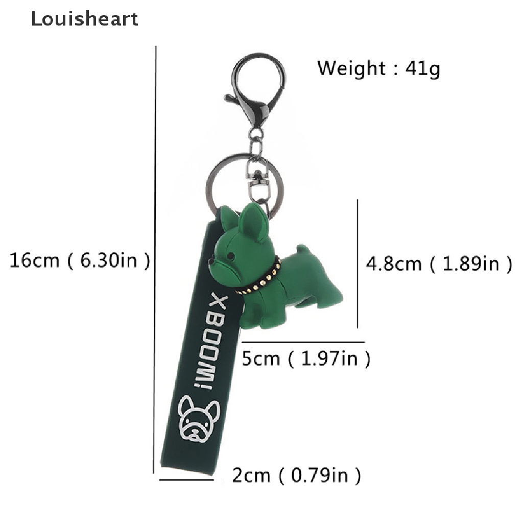 Louisheart Móc Khóa Da Hình Chú Chó Bull Phong Cách Punk Pháp Thời Trang Cho Nam / Nữ TFG