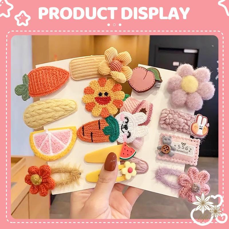 Bộ Kẹp Tóc Đính Họa Tiết Hoạt Hình Phong Cách Hàn Quốc Cho Bé Gái