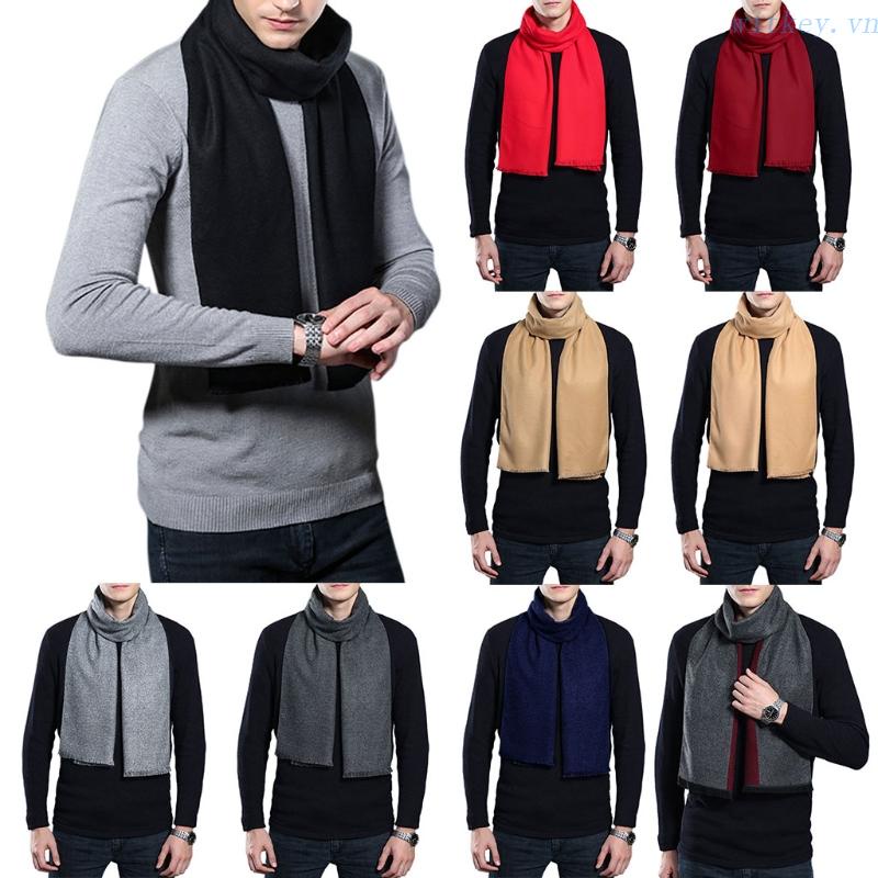 Khăn Choàng Pashmina Mềm Mại Màu Trơn Phối Tua Rua 9 Màu Lựa Chọn Thời Trang Mùa Đông Cho Nam