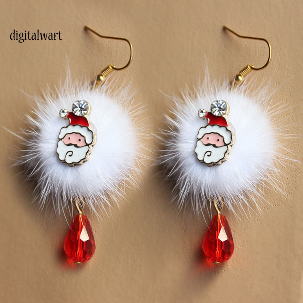 Kỹ Thuật Số| 1 Đôi Bông Tai Đính Đá Phong Cách Giáng Sinh Thời Trang