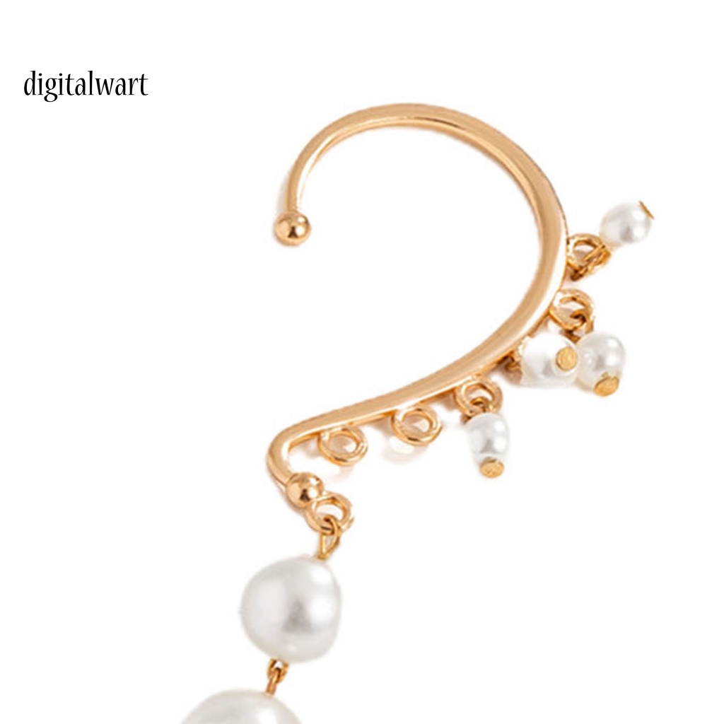 Kỹ Thuật Số| 1 Khuyên Kẹp Vành Tai Dáng Dài Đính Ngọc Trai Nhân Tạo Thời Trang