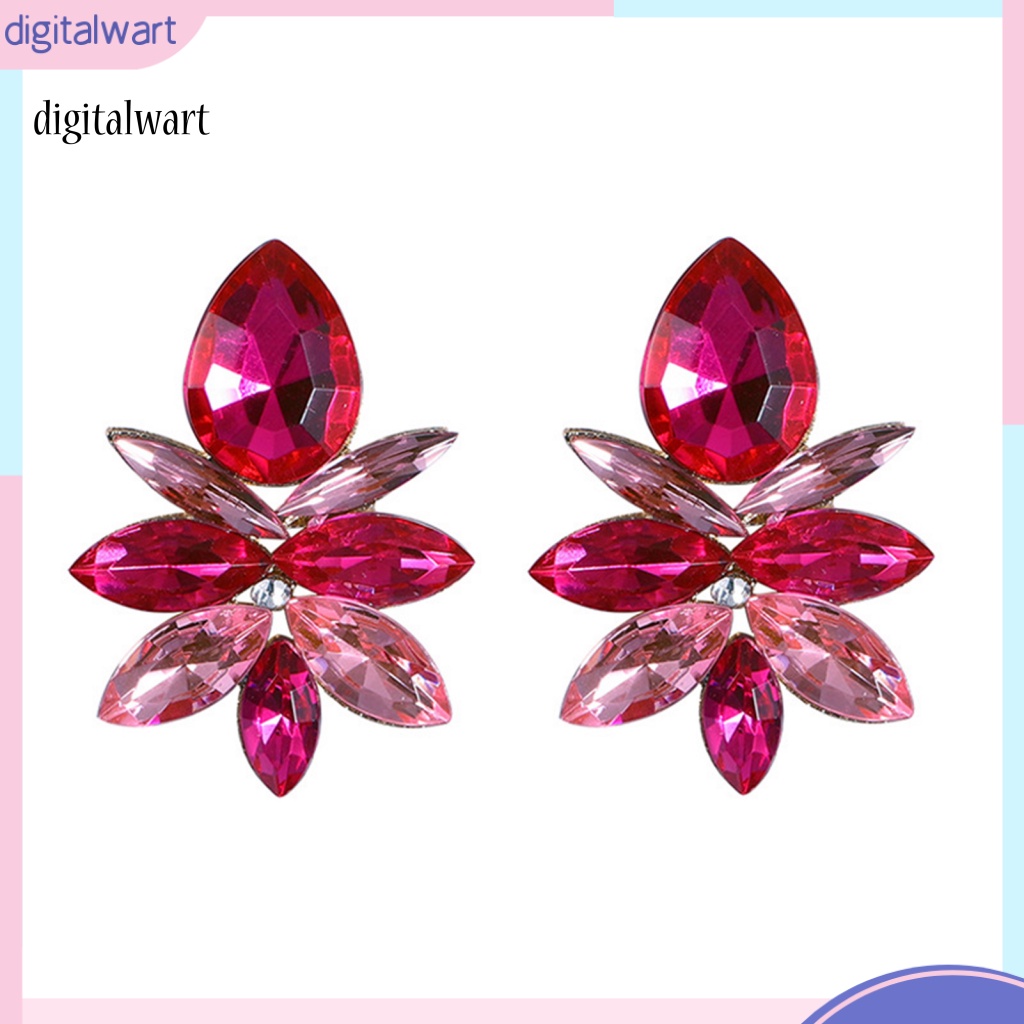 Kỹ Thuật Số| 1 Đôi Bông Tai Hợp Kim Hình Giọt Nước Đính Đá Sang Trọng Cho Nữ