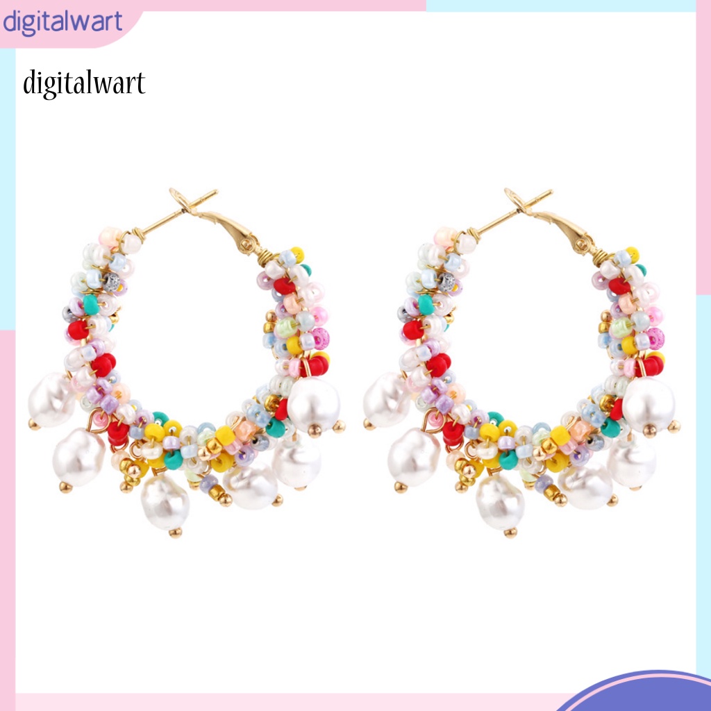 Kỹ Thuật Số| 1 Đôi Bông Tai Vòng Tròn Phong Cách Bohemia Tinh Tế Sang Trọng Cho Nữ