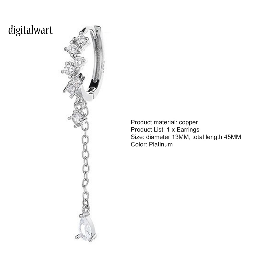 Kỹ Thuật Số| 1 Khuyên Tai Tua Rua Hình Giọt Nước Đính Đá Zircon Thời Trang Dự Tiệc Cưới