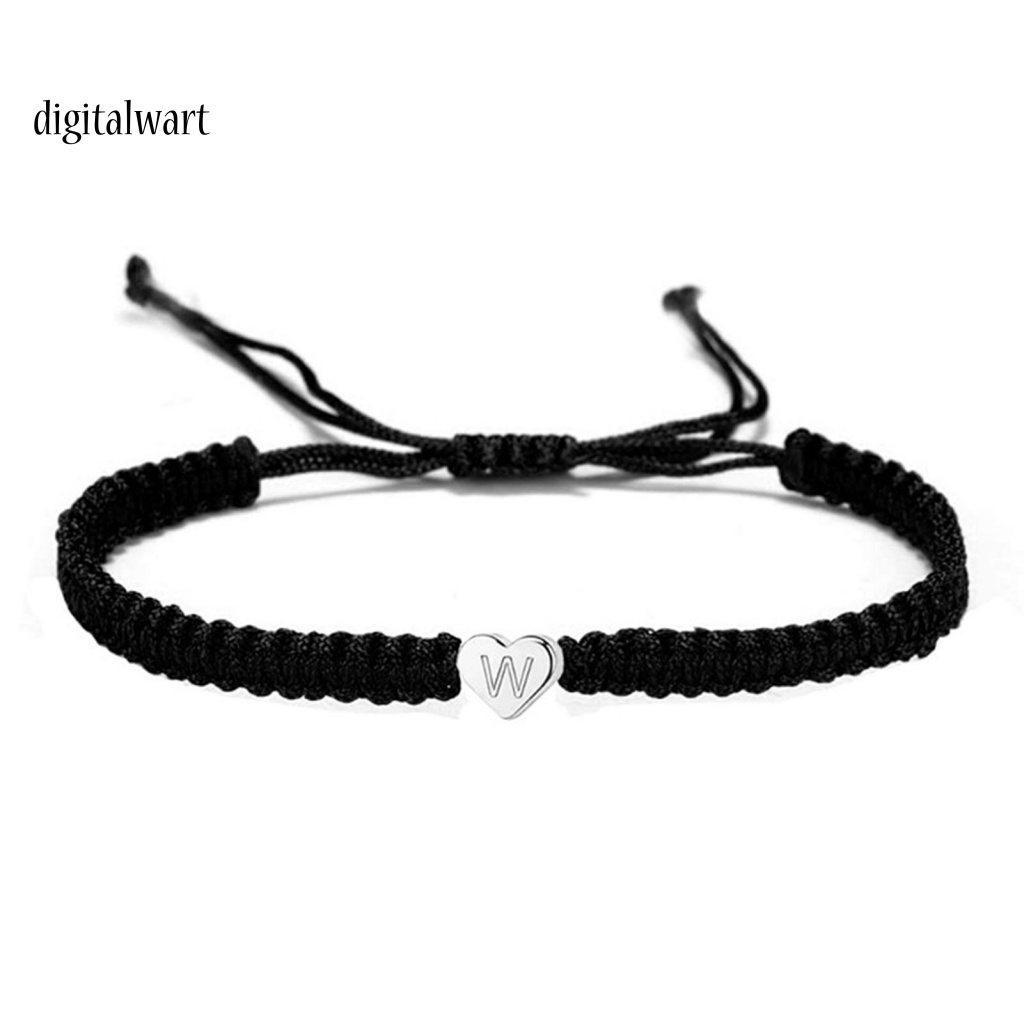 Kỹ Thuật Số| Vòng Tay Dây Bện Co Giãn Mặt 26 Chữ Cái Tùy Chỉnh Thời Trang Cho Cặp Đôi