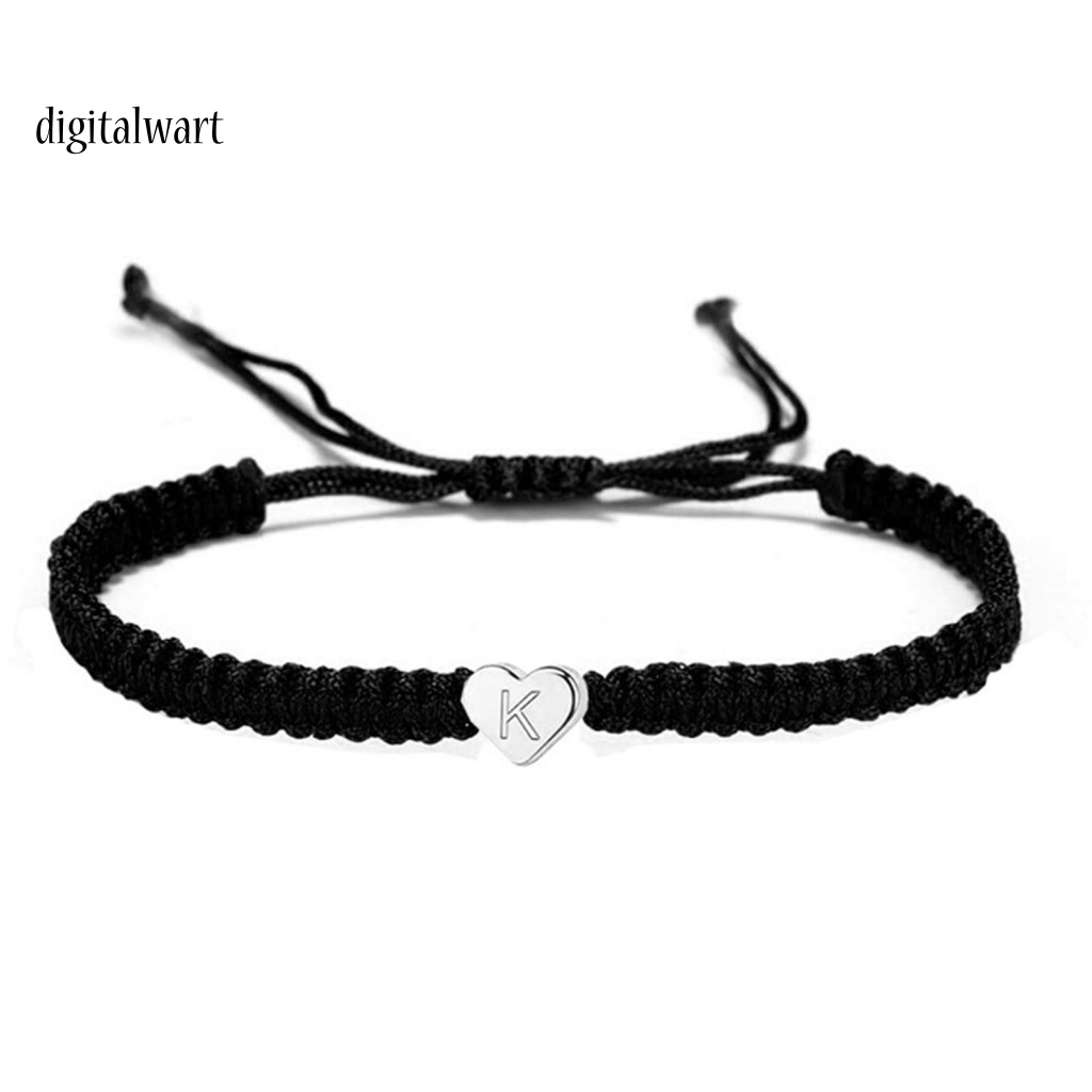 Kỹ Thuật Số| Vòng Tay Dây Bện Co Giãn Mặt 26 Chữ Cái Tùy Chỉnh Thời Trang Cho Cặp Đôi
