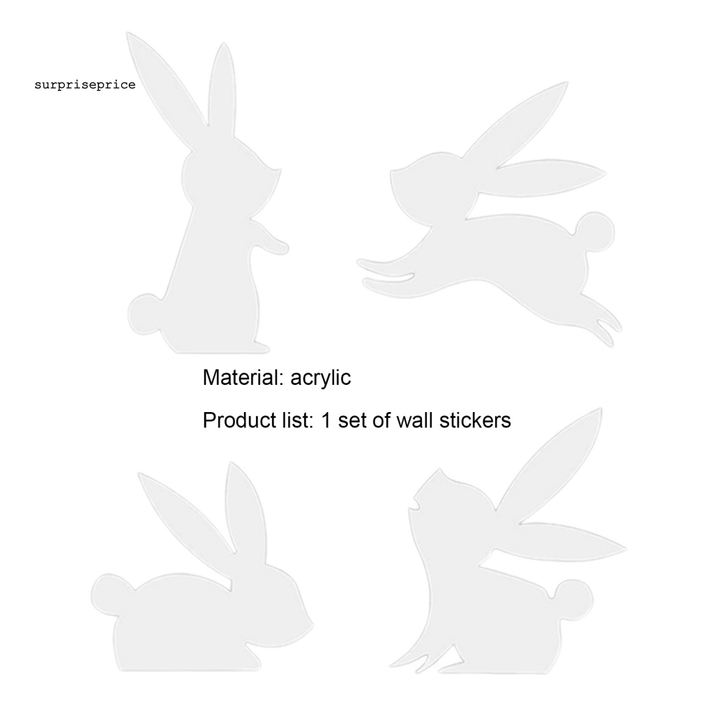 Bộ 4 Miếng Dán Acrylic Tráng Gương 3D Tự Dính Có Thể Tháo Gỡ Dùng Trang Trí Nhà Cửa