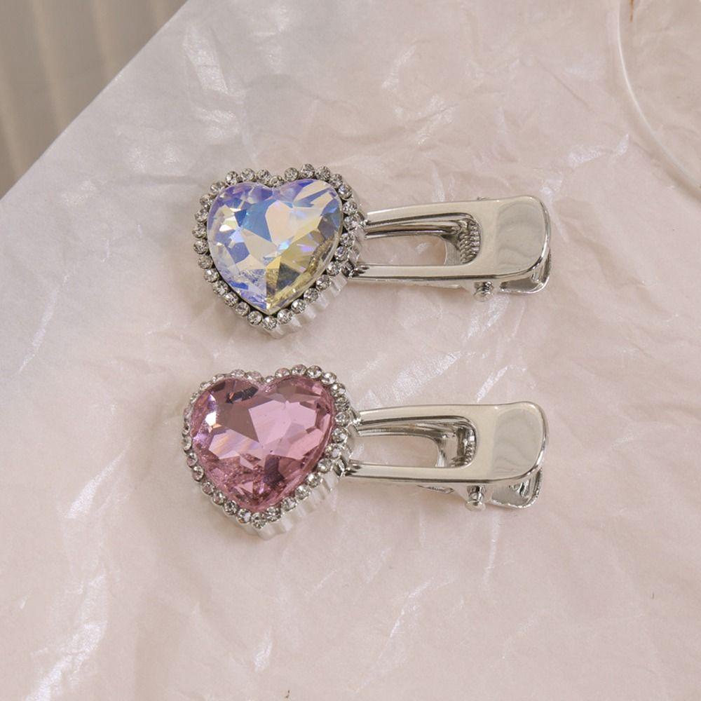 Kẹp Tóc Nơ Trái Tim Bện Bằng Hợp Kim Lấp Lánh Ngọt Ngào Mới Cho Bé Gái|Kẹp Mỏ Vịt Cho Nữ