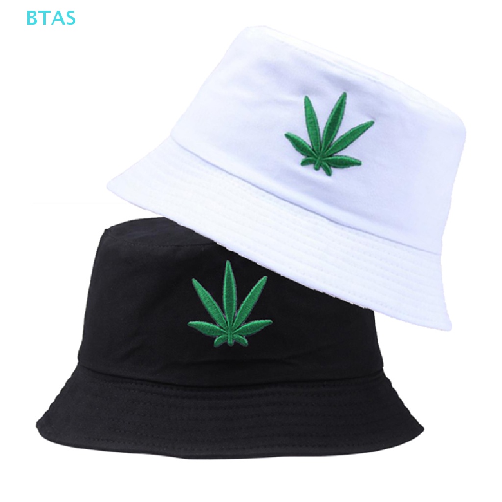 Mũ Bucket Cotton Thêu Họa Tiết Lá Phong Phong Hip Hop Cho Nam Nữ