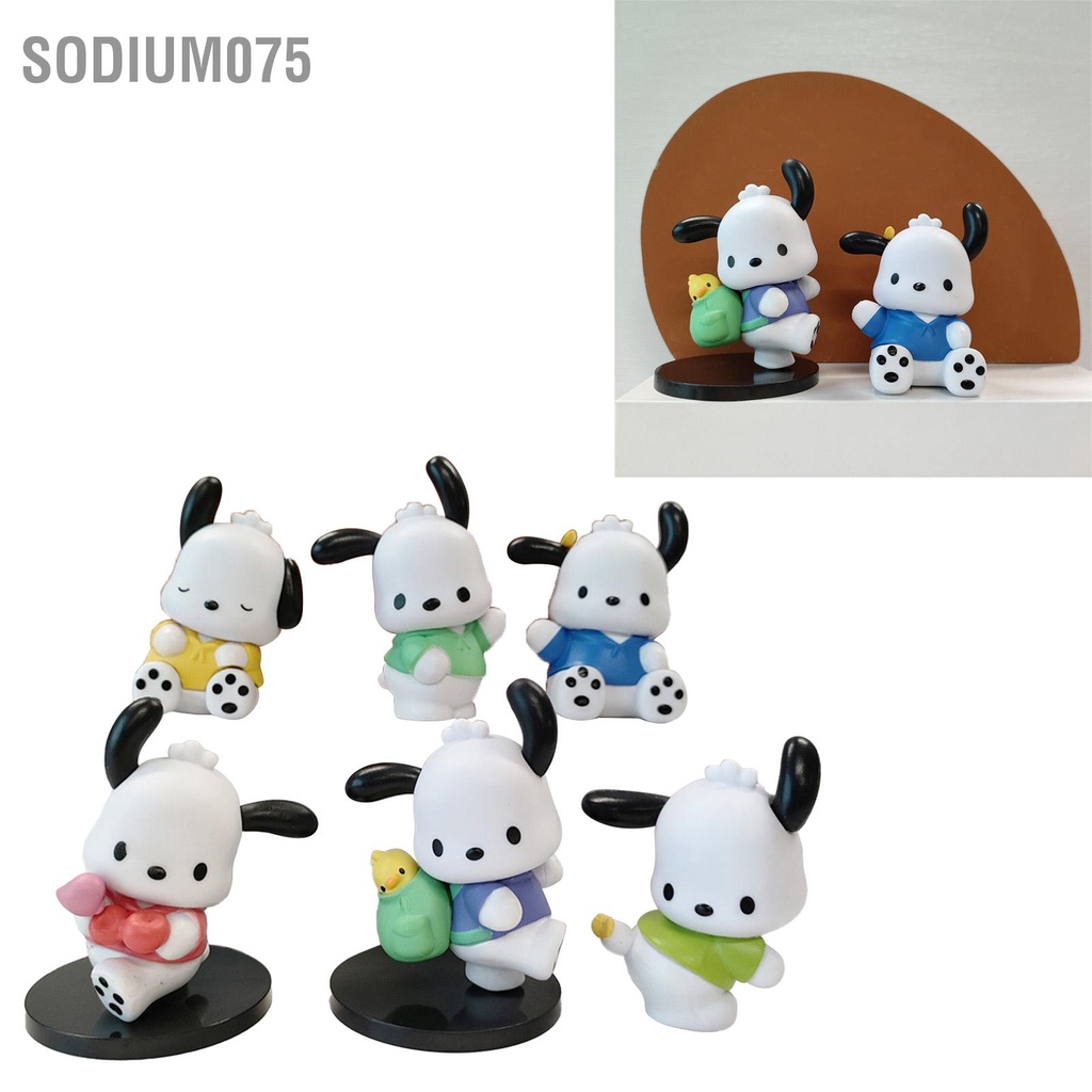 Set 6 Đồ trang trí Chú Chó Hoạt Hình Mini Dùng Để Trang Trí