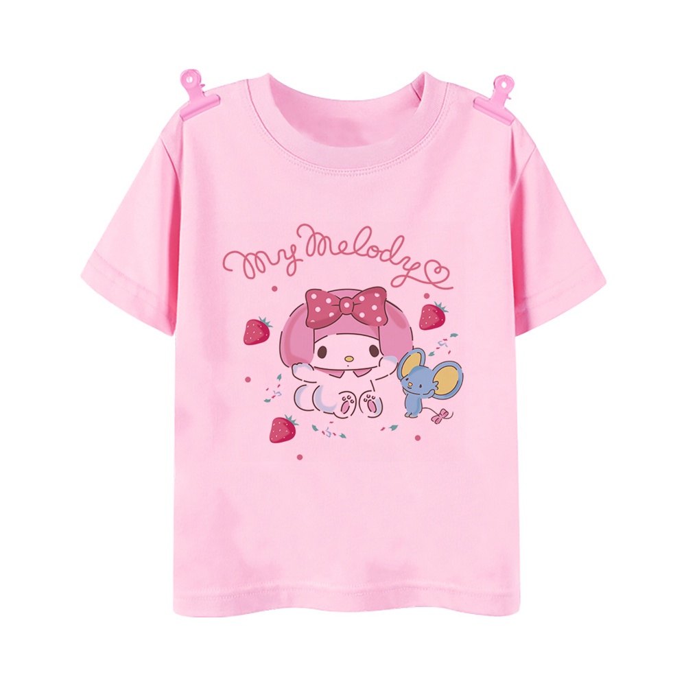 Áo Thun In Hình Mèo kitty Dễ Thương Cho Bé Gái