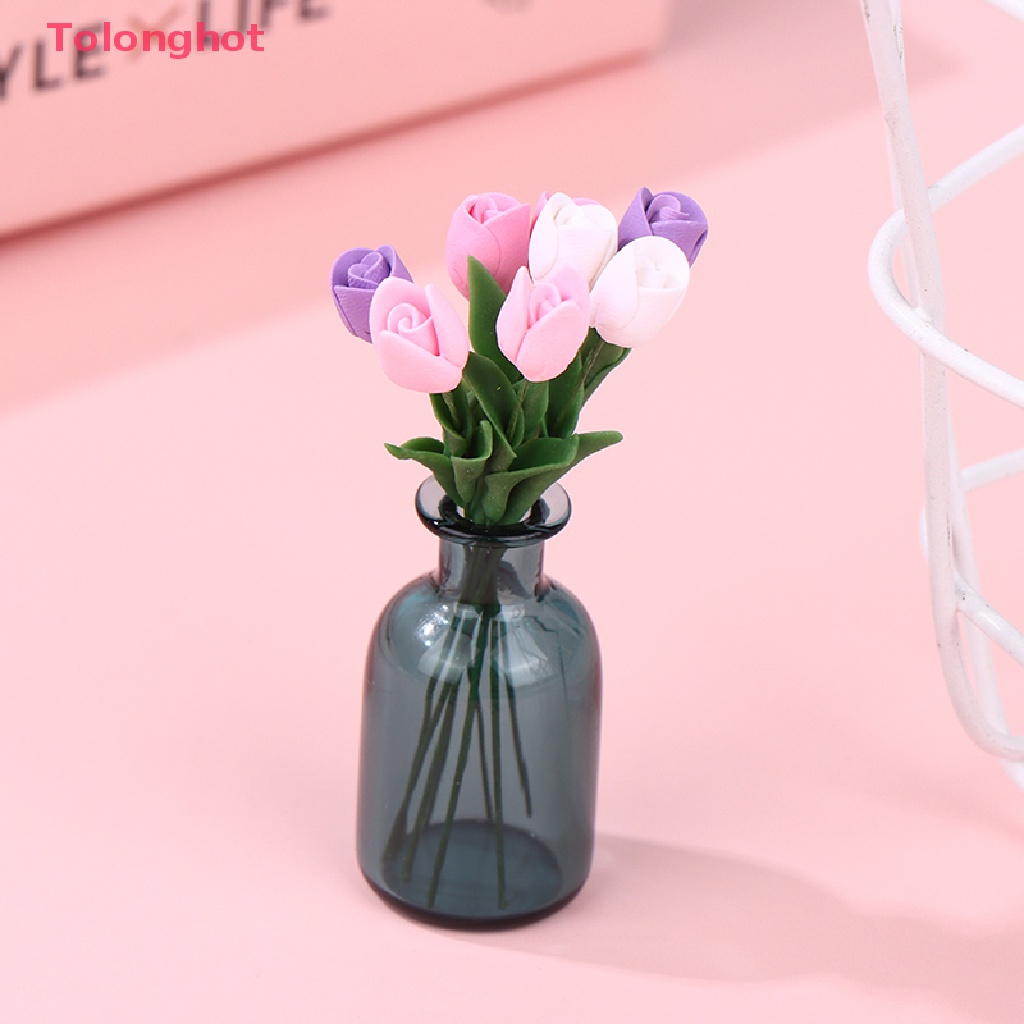 Set 5 Mô Hình Hoa Tulip Trang Trí Nhà Búp Bê Tỉ Lệ 1: 12