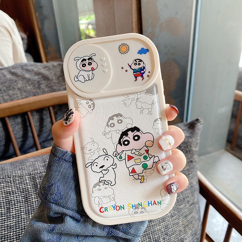 Ốp lưng nắp trượt tròn couple Nhân vật hoạt hình iPhone 14 XR 13 11 12 Pro Max 8 7 6 6S Plus X Xs Max Se 2020 13 12 11 Ốp lưng