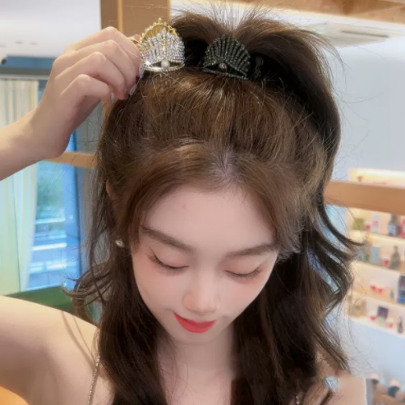 Kẹp Tóc Kim Loại Đính Đá Và Ngọc Trai Thời Trang Cho Nữ