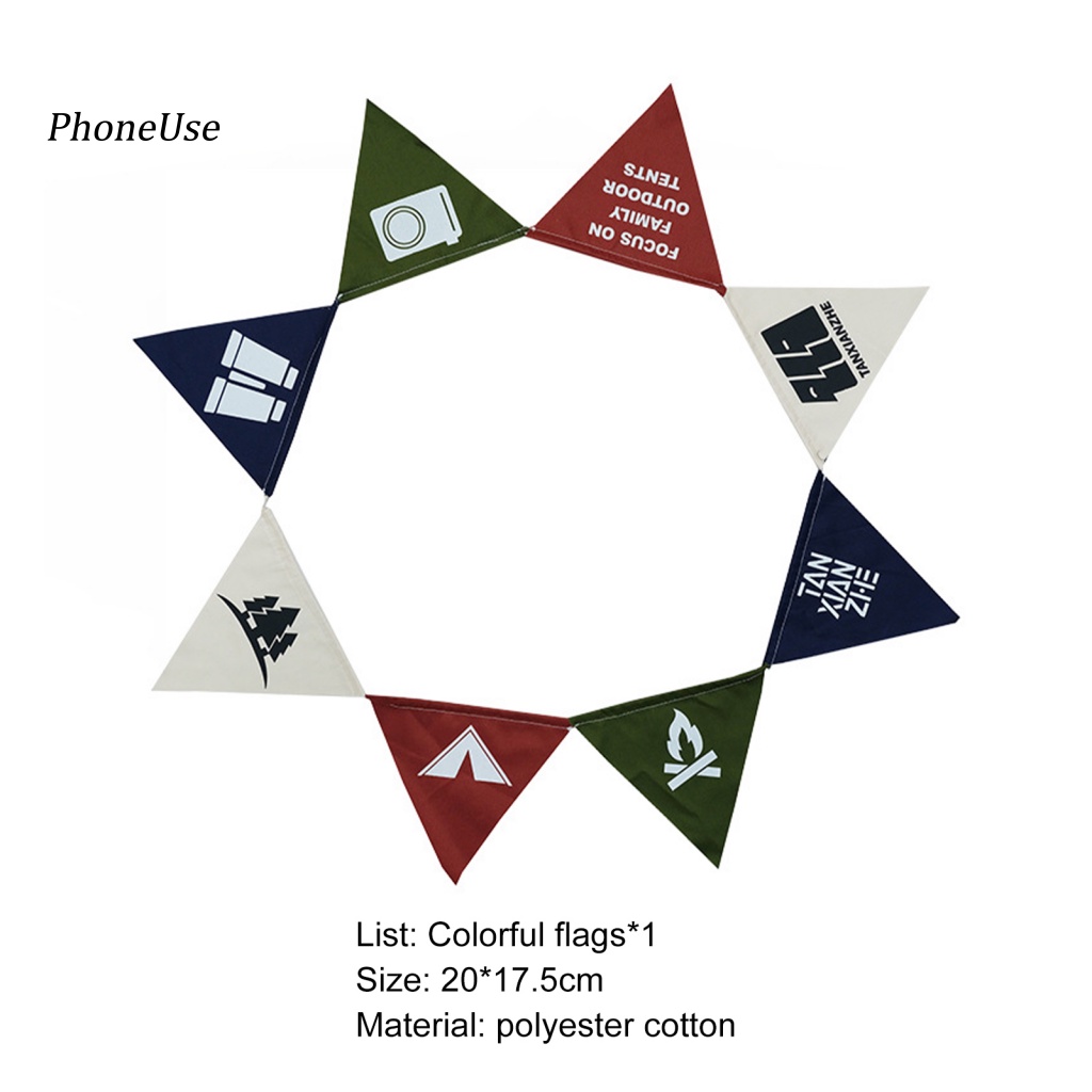 Cờ Tam Giác Bằng PU Màu Sáng Chống Nước Chống Mòn Trang Trí Lều Cắm Trại