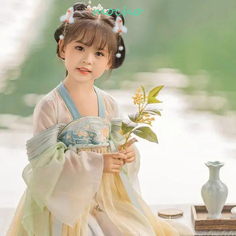 Trâm Cài Tóc Hình Tai Mèo Phối Bóng Lông Tua Rua Phong Cách Hanfu Trung Hoa Dễ Thương Thời Trang Cho Bạn Gái