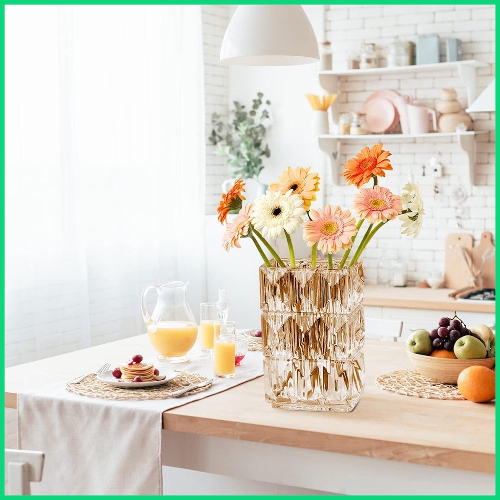 Kính Bình Hoa Thủy Tinh Trong Suốt 7.87 Inch Dùng Trang Trí Xinh Xắn