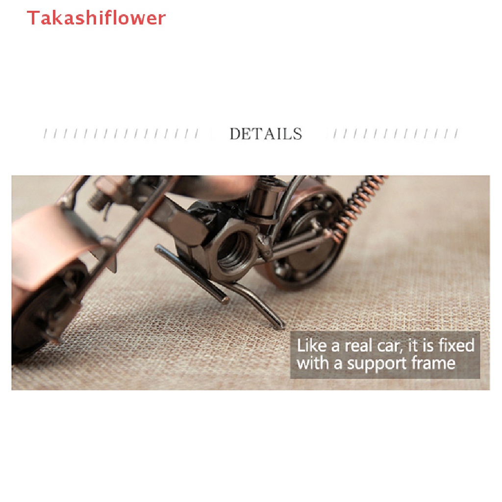 Mô Hình Xe Mô Tô Takashiflower Bằng Sắt Làm Thủ Công Phong Cách Retro Trang Trí Nội Thất