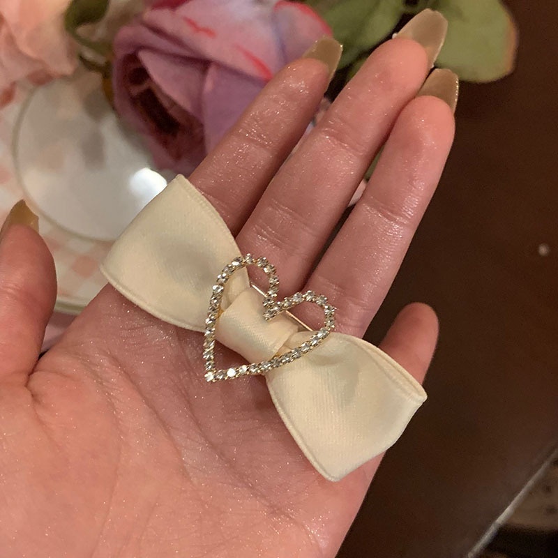 Kẹp Tóc Đính Đá Hình Nơ / Trái Tim Rỗng Thời Trang Cho Nữ