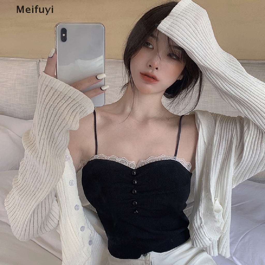 Áo Croptop Hai Dây Cài Nút Màu Trơn Thoáng Khí Gợi Cảm Cho Nữ