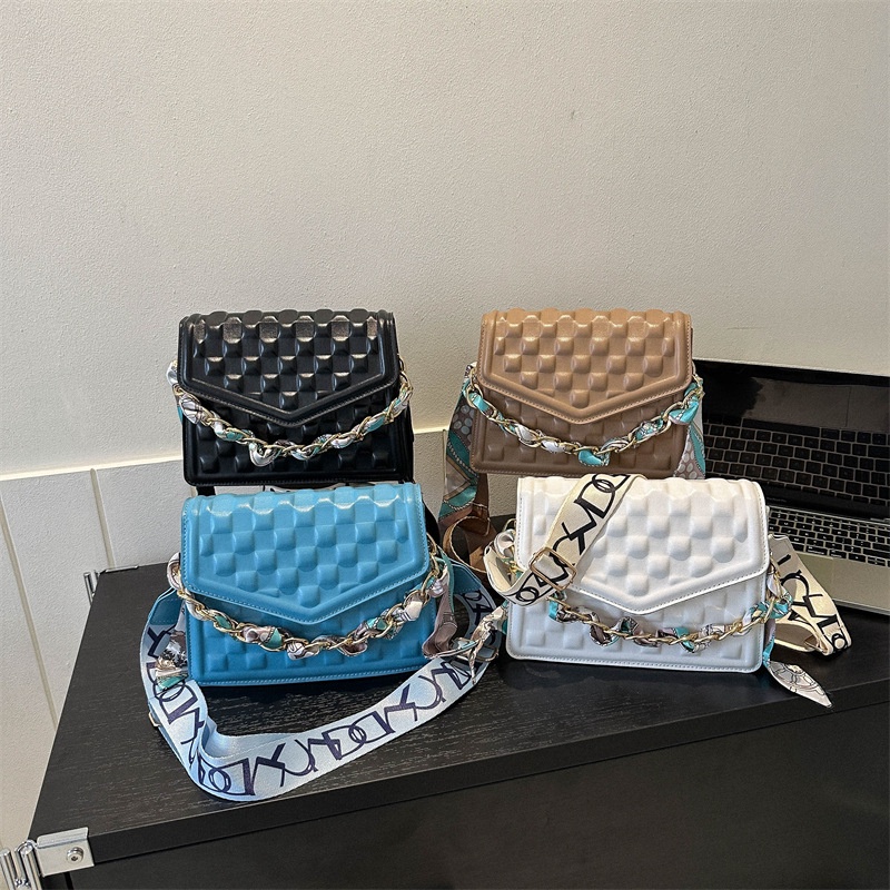 Túi Đeo JASMIN NOIR Chéo Vai Họa Tiết Kẻ Sọc Có Dây Xích Thời Trang Dành Cho Nữ