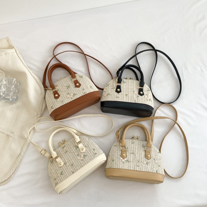 Túi cói Bằng Rơm Thêu Họa Tiết Thời Trang Hàn Quốc Cho Nữ