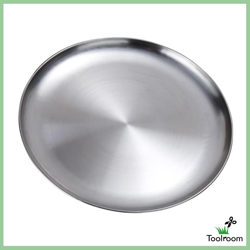 Đĩa Tròn Bằng Thép Không Gỉ 14cm Không Nắp Đậy Đa Ứng Dụng Cho Nhà Bếp