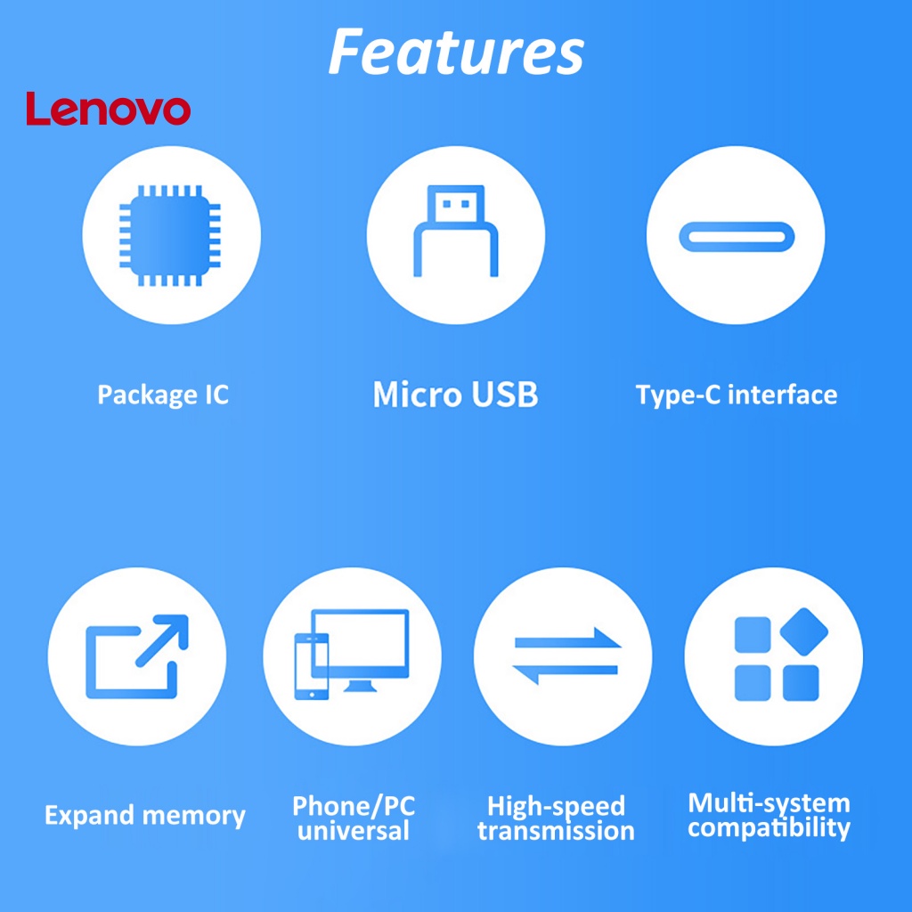 Đầu đọc thẻ nhớ LENOVO USB 3.0 6 trong 1 đa năng thích hợp cho điện thoại