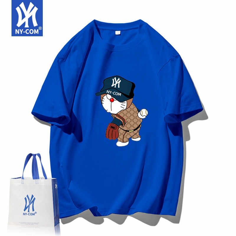 Ny-com Áo Thun cotton Ngắn Tay Form Rộng In Họa Tiết Hoạt Hình Thời Trang Mùa Hè Cho Cặp Đôi