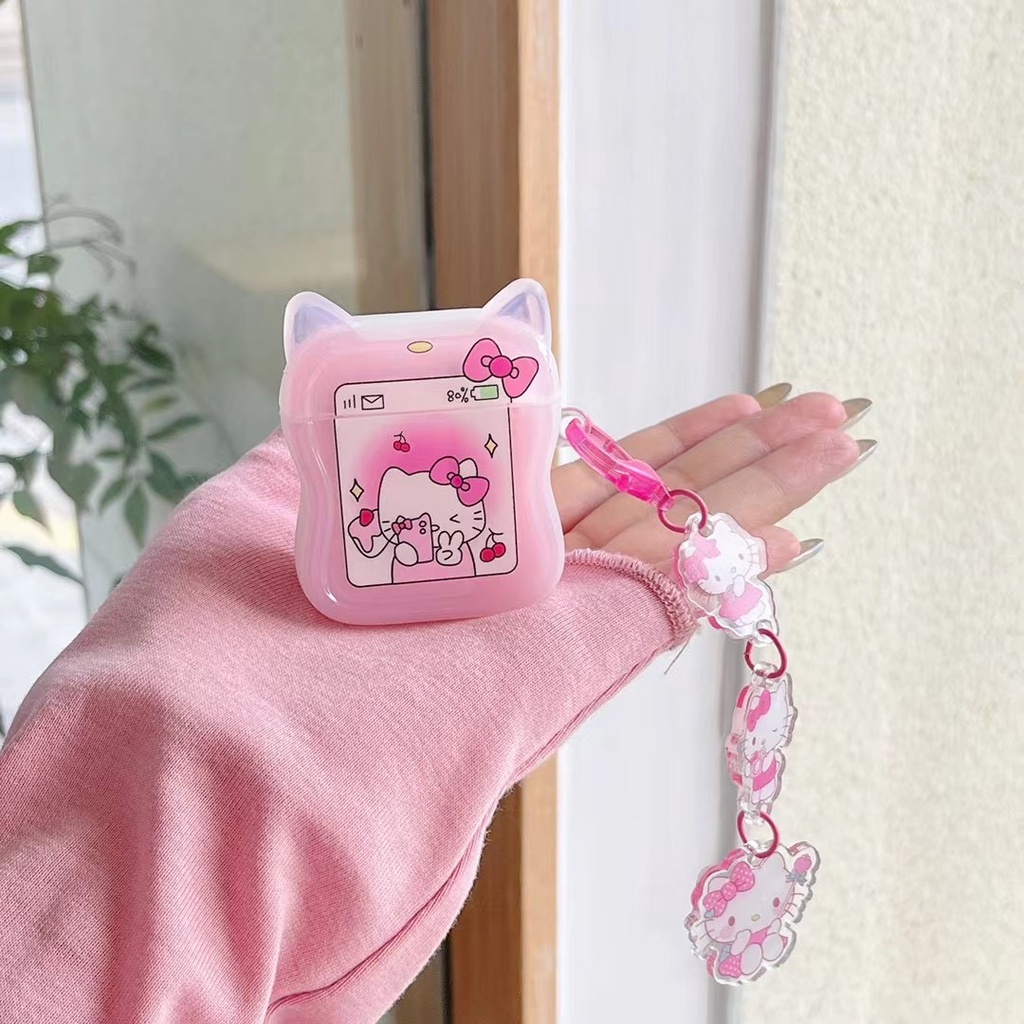 Vỏ Bảo Vệ Hộp Sạc Tai Nghe Bluetooth Airpods 1 / 2 / Pro / 3 Generation Pro2 Hình Tai Mèo Dễ Thương