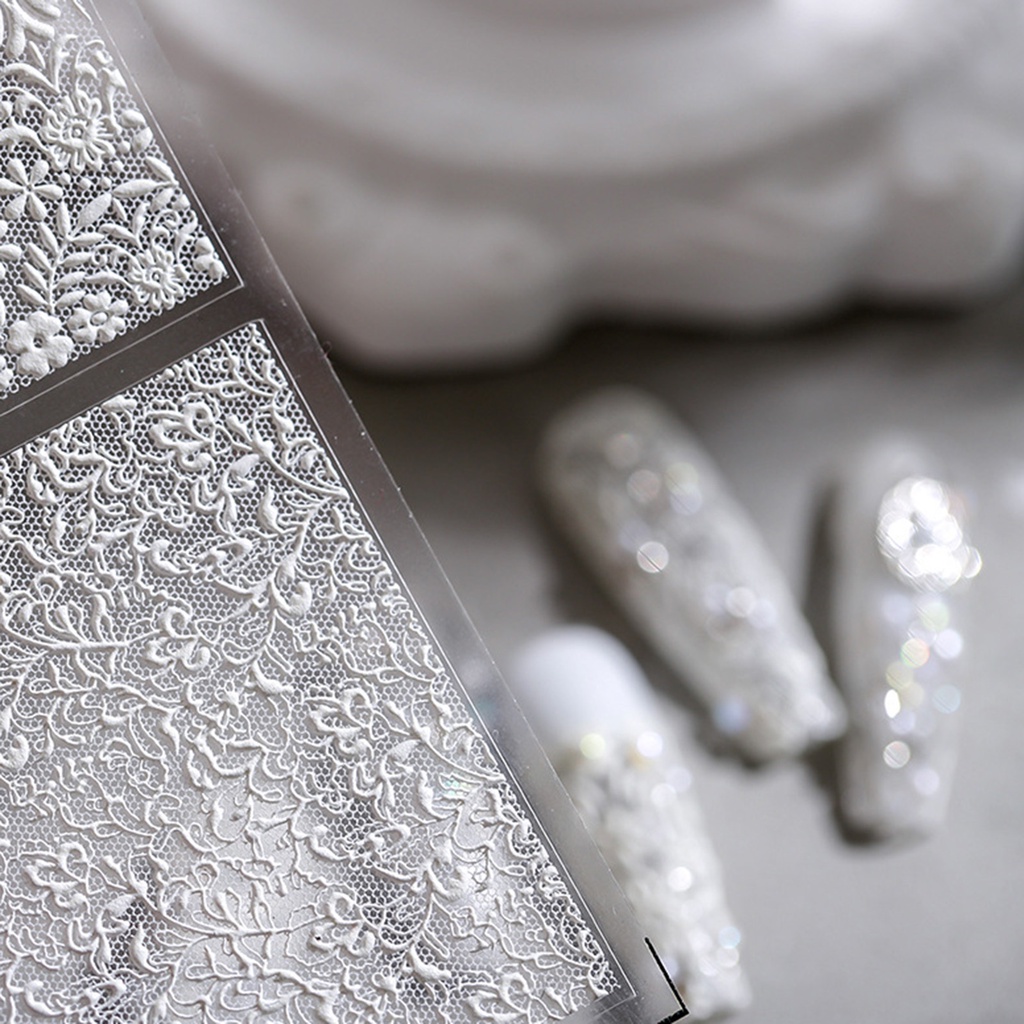 Nhãn Dán Móng Tay Lá Nhôm 5D Tự Dính Không Phai Màu Siêu Mỏng