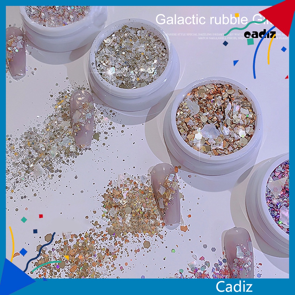 1 Hộp Sequin Lấp Lánh Hình Dạng Bất Đối Xứng Chống Va Chạm Trang Trí Móng Nghệ Thuật