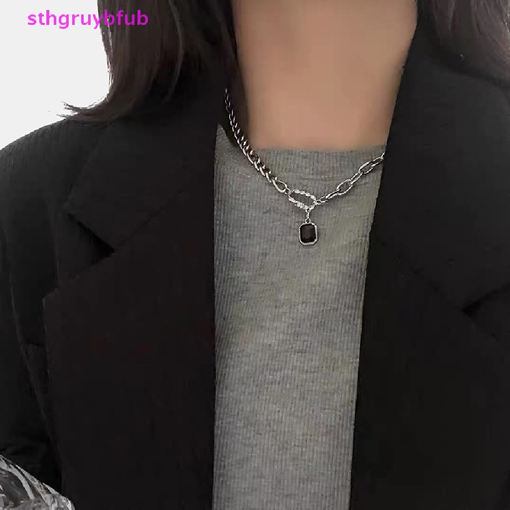 Vòng cổ Mặt Đá Quý Đen Chất Lượng Cao Phong Cách Kpop